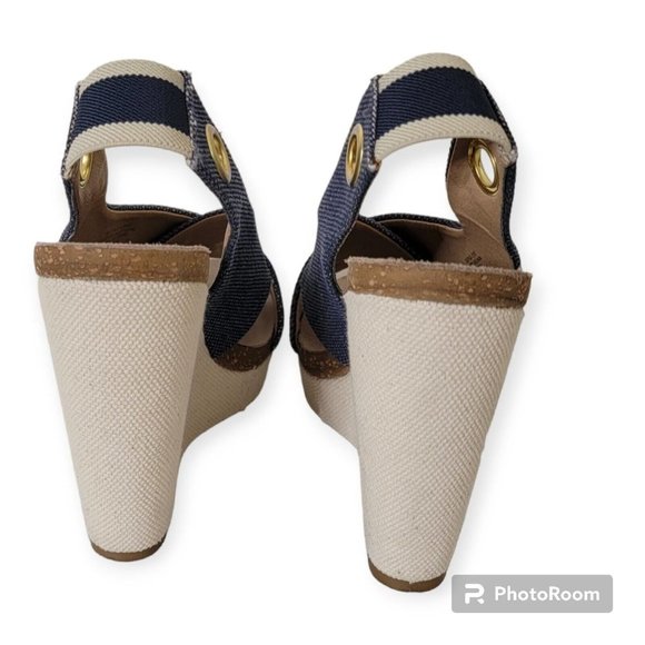 Splendid Blue Textile Wedges Size 8.5 US - Picture 4 of 7